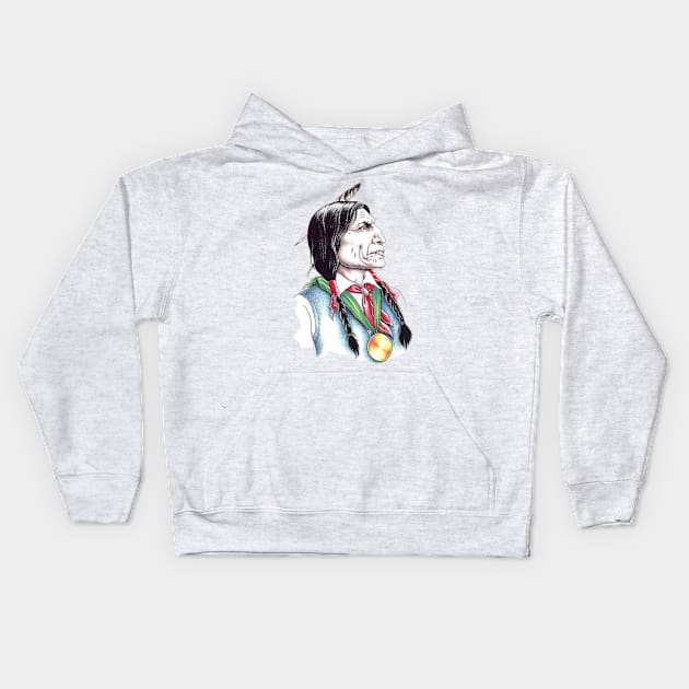 Native American Kids Hoodie by lemirbashir